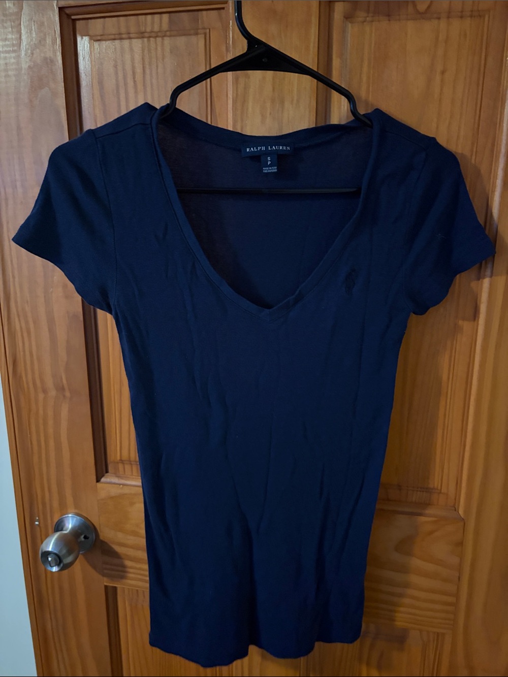 Ralph Lauren Women's Navy V-Neck Tee